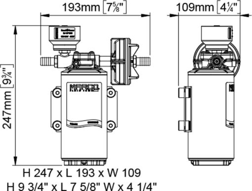 Marco UP10/E-BR pump draw