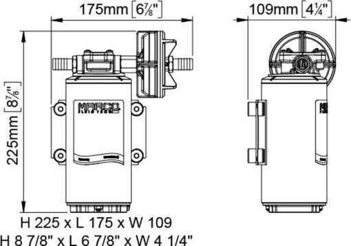 Marco UP10 Heavy duty pump 4.8 gpm - 18 l/min (12 Volt) 3