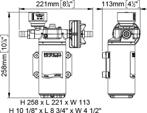 Marco UP12/E-LOBR pump draw