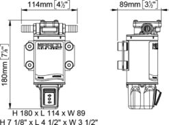 Marco UP3-R Gear pump 4 gpm - 15 l/min with integr. reversible switch (24 Volt) 7