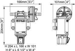 Marco UP3-S Gear pump 4 gpm - 15 l/min with integrated on/off switch (12 Volt) 8