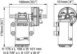 PWM-Ready Marco UP8-P Heavy duty pump, PEEK gears 2.6 gpm - 10 l/min (12 Volt) 1