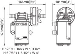 Marco UP8 Heavy duty pump with bronze gears 2.6 gpm - 10 l/min (12 Volt) 7