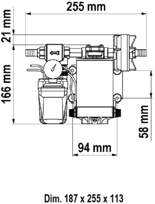 Marco DP12 Deck washing pump kit 5 bar - 72.5 psi (24 Volt) 4