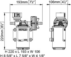 Marco UP9/E Electronic water pressure system 3.2 gpm - 12 l/min 1