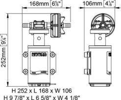 PWM-Ready Marco UP9-HD Heavy duty pump with flange 3.2 gpm - 12 l/min (12 Volt) 1