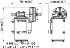 PWM-Ready Marco UP9-P PEEK Gear pump 3.2 gpm - 12 l/min (12 Volt) 1