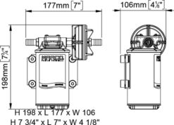 Marco UP9-XCHeavy duty gear pump 3.2 gpm - 12 l/min - s.s. AISI 316 L body (24 Volt) 1