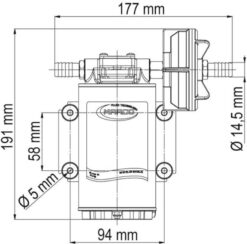 Marco UP9-XCHeavy duty gear pump 3.2 gpm - 12 l/min - s.s. AISI 316 L body (24 Volt) 9