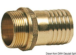 Cast brass male hose adaptor 3/4“ x 19 mm 3