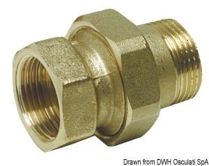 Straight 3-piece connector 3/4“ 3