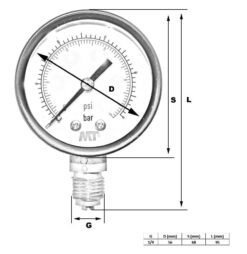 Rohrfedermanometer 100 mm mit Glyzerinfüllung unten 6-16-40-100 bar 5